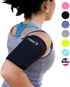 Phone Armband Sleeve: Best Running Sports Arm Band Strap Holder Pouch Case for Exercise Workout Fits iPhone X XS 6S 7 8 Plus iPod Android Samsung Galaxy S6 S7 S8 Note 4 5 6 7 Edge LG HTC Pixel Large